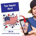 US Flag Stock Animated AR Tattoo with Smartphone App-Plus Tear-off Header